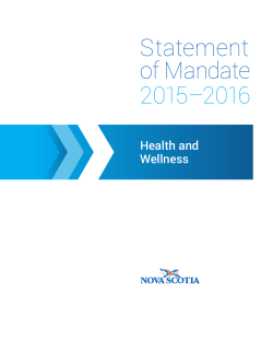 Statement of Mandate - Government of Nova Scotia