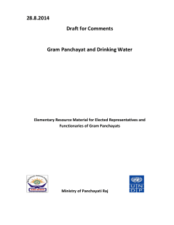 28.8.2014 Draft for Comments Gram Panchayat and Drinking Water