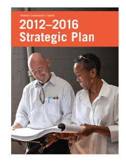 2012&ndash;2016 Strategic Plan - Boston Community Capital