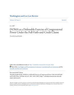 DOMA as a Defensible Exercise of Congressional Power Under the
