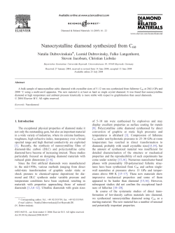 Nanocrystalline diamond synthesized from C60