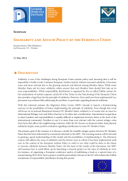 Solidarity and Asylum Policy of the European Union