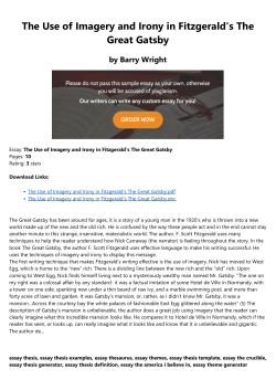 The Use of Imagery and Irony in Fitzgerald`s The Great Gatsby