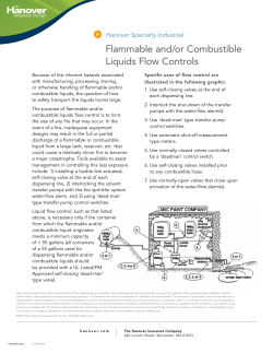Flammable and/or Combustible Liquids Flow Controls