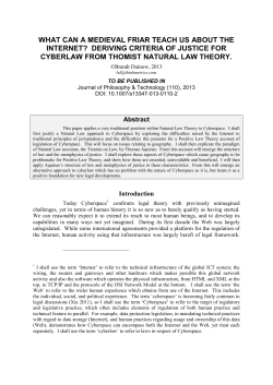 Natural Law Justice in Cyberspace