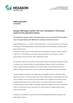 PRESS RELEASE Hexagon Metrology to partner with inos