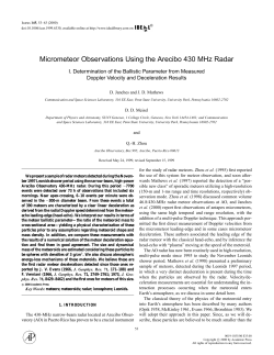Micrometeor Observation using the Arecibo 430 MHz Radar