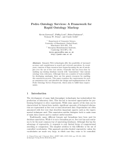 Pedro Ontology Services: A Framework for Rapid Ontology Markup