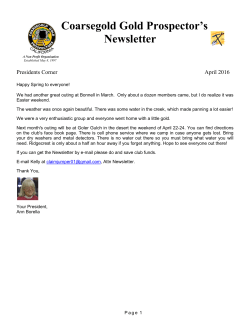 April 2016 - Coarsegold Gold Prospectors
