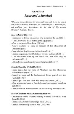 The Days of Isaac, Jacob, and His Sons