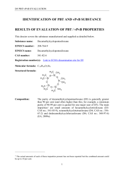 ECHA PBT Expert Group