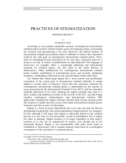 Practices Of Stigmatization - Duke Law Scholarship Repository