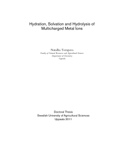Hydration, Solvation and Hydrolysis of Multicharged Metal Ions