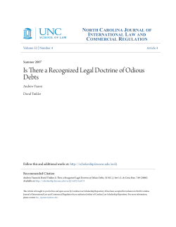 Is There a Recognized Legal Doctrine of Odious Debts