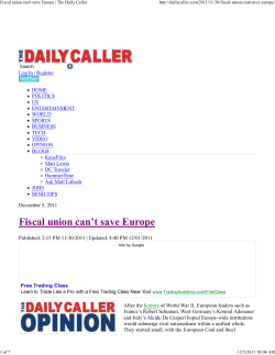 Fiscal union can`t save Europe | The Daily Caller