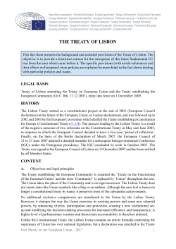 The Treaty of Lisbon - European Parliament