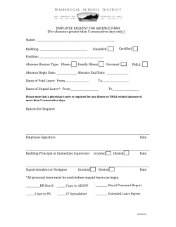 EMPLOYEE REQUEST FOR ABSENCE FORM (For absences