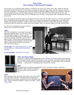 The Evolution of the Personal Computer