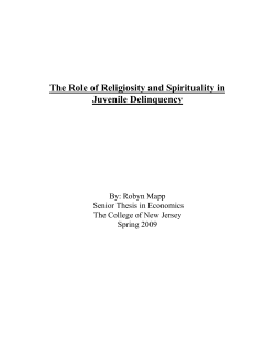 The Role of Religiosity and Spirituality in Juvenile Delinquency