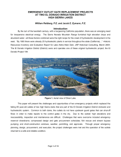 Emergency Outlet Gate Replacement Projects at Two