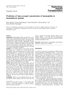 Prediction of time-averaged concentration of haemoglobin in