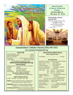 April 30, 2017 Bulletin - Annunciation Parish