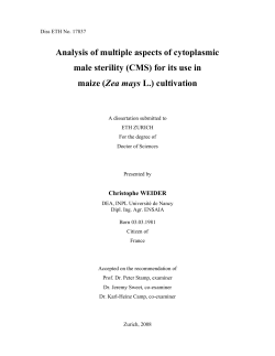 Analysis of multiple aspects of cytoplasmic male - ETH E