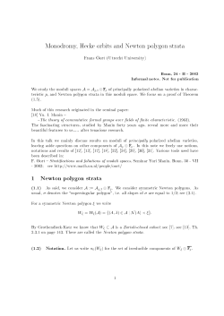 1 Newton polygon strata g