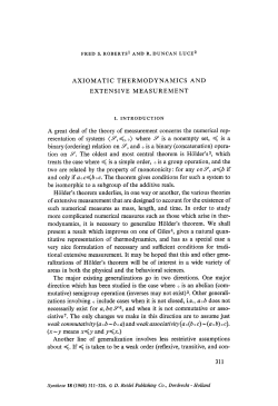 Axiomatic thermodynamics and extensive measurement