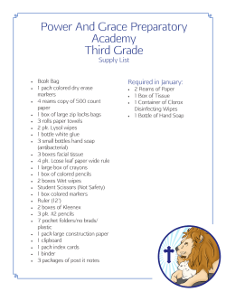 Third Grade Supply List - Power And Grace Preparatory Academy