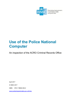 Use of the Police National Computer &ndash; An inspection of ACRO