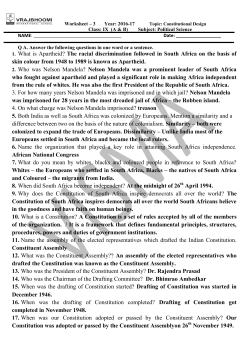 1. What is Apartheid? The racial discrimination followed in South