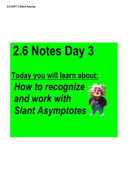 Day 3 - Slant (Oblique) Asymptotes