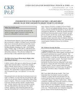 Insurer Must Pay Insured`s Counsel a