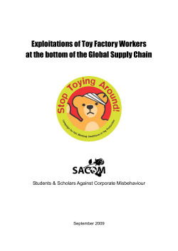 Exploitations of Toy Factory Workers at the bottom of the Global