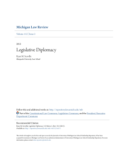 Legislative Diplomacy - University of Michigan Law School