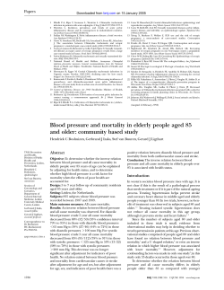 Blood pressure and mortality in elderly people
