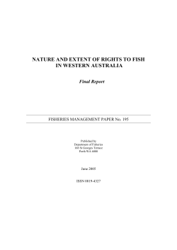 Nature and Extent of Rights to Fish in Western Australia, Fisheries