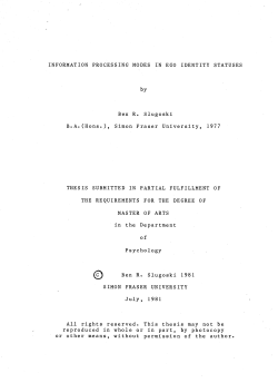 Information processing modes in ego identity statuses.