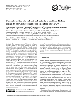 Characterization of a volcanic ash episode in southern Finland