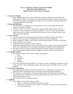 MAYA ANGELOU PUBLIC CHARTER SCHOOL REQUEST FOR