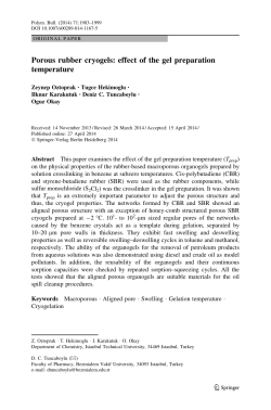 Porous rubber cryogels: effect of the gel preparation temperature