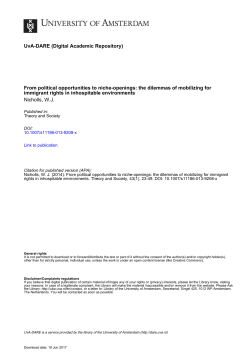 From political opportunities to niche-openings - UvA-DARE