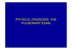 physical diagnosis the pulmonary exam