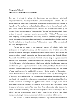 Margaretta M. Lovell "Thoreau and the Landscapes of Solitude" The