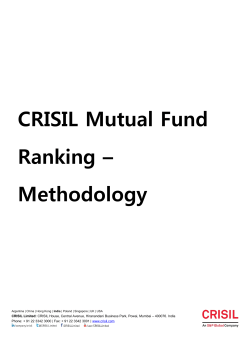 CRISIL Mutual Fund Ranking &ndash; Methodology