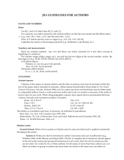 jra guidelines for authors - Journal of Roman Archaeology