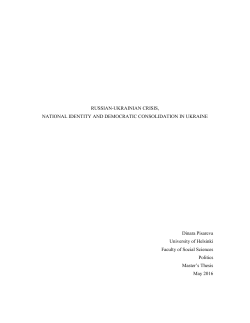 RUSSIAN-UKRAINIAN CRISIS, NATIONAL IDENTITY AND