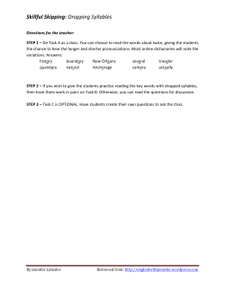 Skillful Skipping: Dropping Syllables