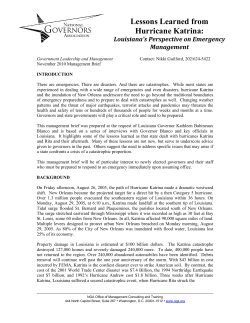 Lessons Learned from Hurricane Katrina